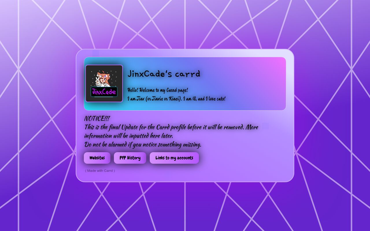 JinxCade's carrd